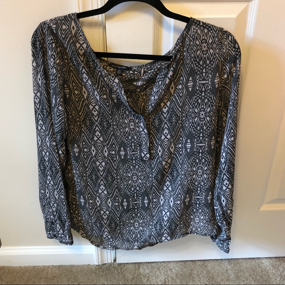 American eagle sheer long sleeve shirt